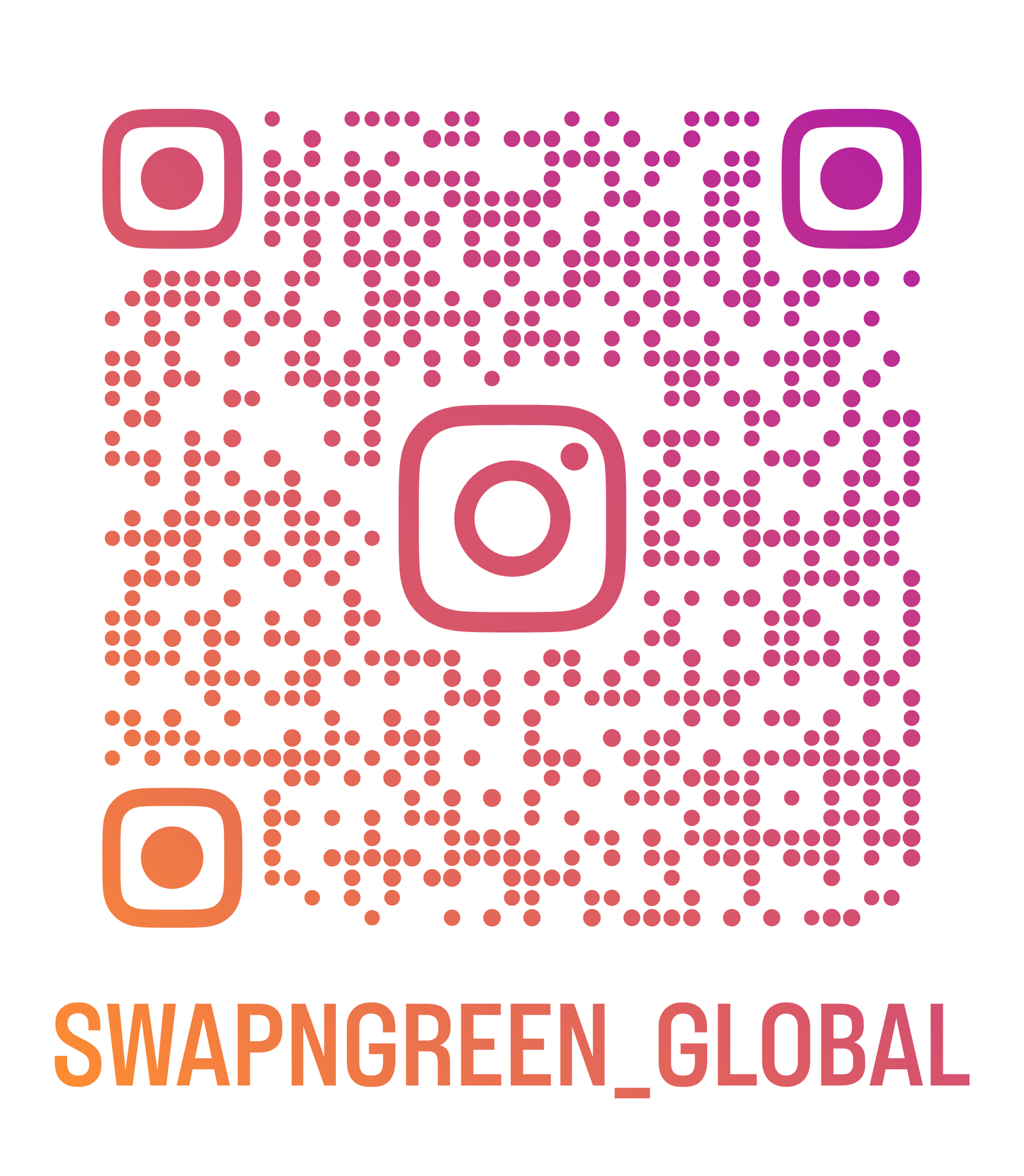 Scan to follow @swapngreen_global on Instagram